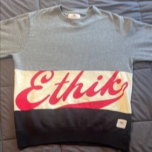 Ethik Gray and Black Sweatshirt with Red Logo